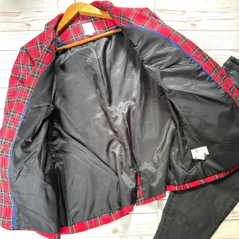 twik Red Plaid Blazer - Picture 3 of 5